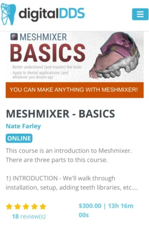 DigitalDDS Meshmixer Basics Course